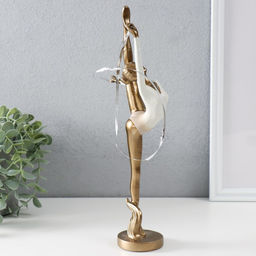 Фигурка полистоун «Гимнастка с лентой», бронза, 14×6.5×32.5 см