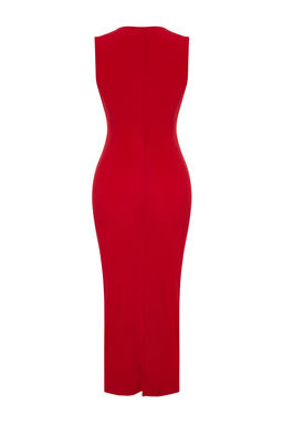 K?rm?z? Vucuda Oturan Drapeli Orme S?k Abiye Elbise TPRSS24EL00161 - Trendyolmilla фото 8