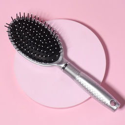 Расчёска массажная, 8×25 (±1) см, серебристая