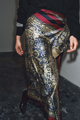 ZW COLLECTION PAISLEY SARONG SKIRT - Zara фото 4