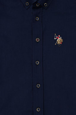 U. S. Polo Assn Темно-синяя базовая рубашка с длинным рукавом для мальчика - U.s. polo assn фото 3