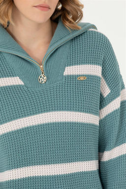 U. S. Polo Assn Женский мятный свитер с v-образным вырезом - U.s. polo assn фото 7