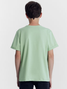 Футболка для мальчиков пыльно-зеленая с печатью - Mark formelle фото 4