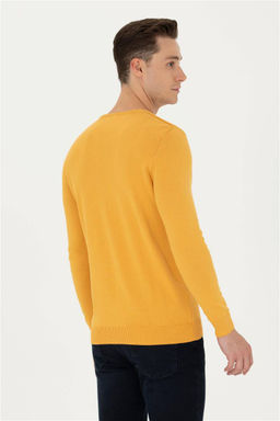 U. S. Polo Assn Мужской горчичный базовый свитер - U.s. polo assn фото 9