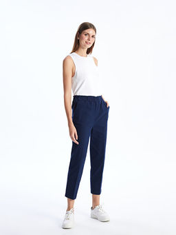 Beli Lastikli D?z Gabardin Kad?n Pantolon