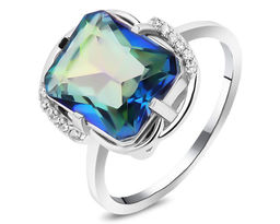 Кольцо, мистик кварц синий, Синтия