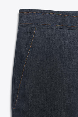 CONTRAST TOPSTITCH TROUSERS