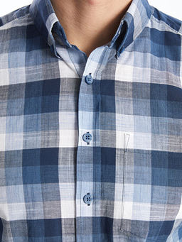 Regular Fit Uzun Kollu Ekose Poplin Erkek G?mlek