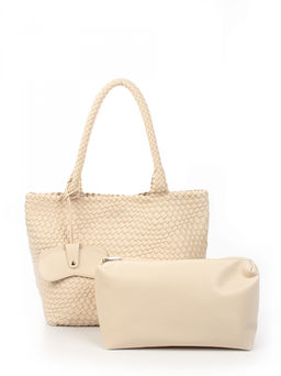 LACCOMA сумка СУ1033-слоновая кость эко кожа хлопок  фото 4