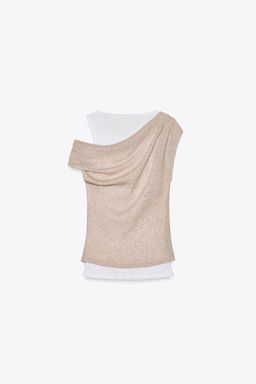 ASYMMETRIC DOUBLE T-SHIRT - Zara фото 7