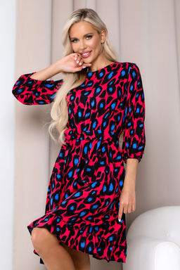 Платье Open Style 6094 фуксия/голубой