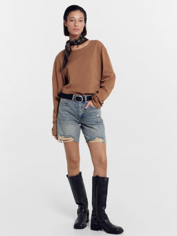 Шорты женские джинсовые в синем цвете синий 2024-DS801-1