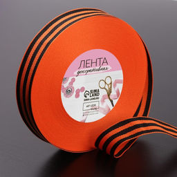 Лента Георгиевская репсовая, 25 мм, 23 1 м