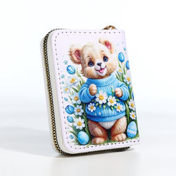 Кошелёк на молнии «Мишка», детский, с принтом, белый