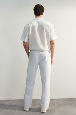 TRENDYOL MAN Limited Edition Beyaz Premium Loose Fit Etiket Detayl? Pantolon TMNSS23PL00038 - Trendyolmilla фото 7