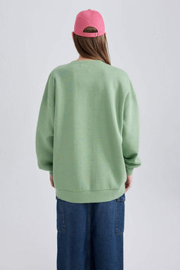 Толстовка из плотной ткани с принтом Cool Oversize с круглым вырезом - Defacto фото 5