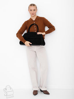 Сумка женская кожаная 3380Q black Polina&Eiterou в Новосибирске