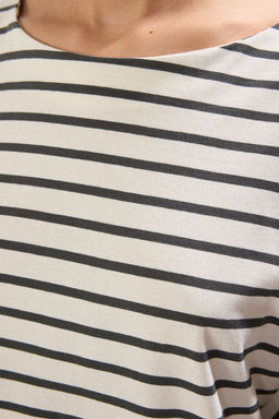 TRENDYOLMILLA Antrasit Cizgili Relaxed/Rahat Kal?p Truvakar Kol Orme T-Shirt TWOSS25TS00115 фото 4