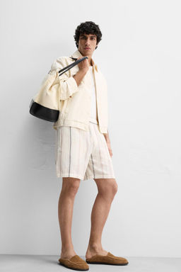STRIPED TEXTURED BERMUDA SHORTS - Zara фото 5