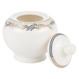 51565 GIPFEL Сахарница CHARLOTTE 250 мл. Материал: фарфор. Цвет: белый с красным.