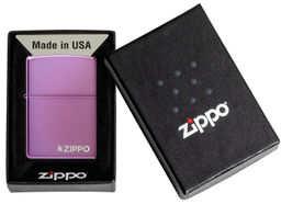 ЗажигалкаZIPPO Логотип с глянцевым фиолетовым покрытием | Logo High Polish Purple 24747ZL