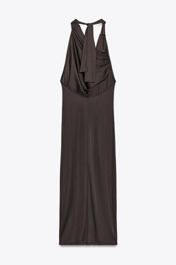 FLOWING NECKLINE DRESS WITH PLEATS - Zara фото 6