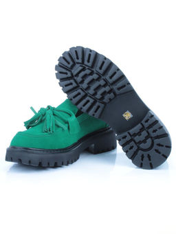 03-5929-3 GREEN Лоферы женские (натуральная замша) - No name фото 14