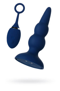 Анальная вибровтулка OPlay Prime с пультом ДУ, силикон, синий, 12 см.