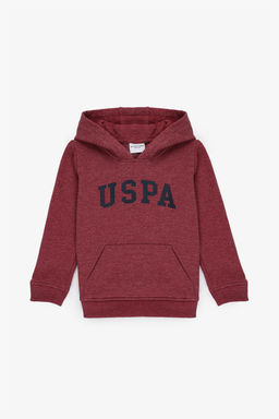 Erkek Гocuk Koyu Frambuaz KapГЕonlu Basic Sweatshirt