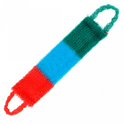Мочалка банная Трехцветная 42х12см, полипропиленовая нить, поролон (Россия)