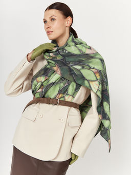 Большой, мягкий, тонкий и очень нежный двусторонний палантин с рисунком - Tantino фото 8