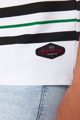 Regular/Normal Kesim K?sa Kol Cizgili Pike Etiketli Dugmeli Polo Yaka T-Shirt TMNSS24PO00015