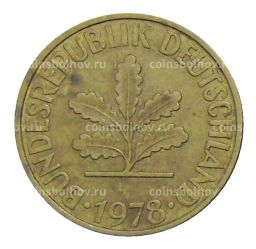 Монета 10 пфеннигов 1978 года F Германия