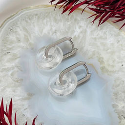 Серьги с камнем Горных Хрусталь