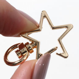 Карабин металлический Звезда, 34 24 мм / 8 2,2 мм, 5 шт, цвет золотой - Арт узор фото 3