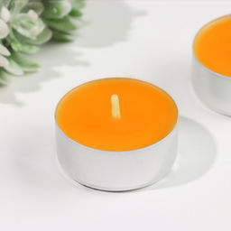 Цена за 2 шт. Набор свечей ароматических чайных «Апельсин», 3.8×1.6 см, 3.5 ч, 12 г, 6 шт.