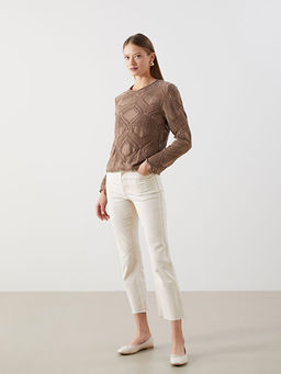 Bisiklet Yaka Ajurlu Kad?n Triko Kazak