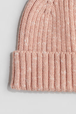 Gorro beanie en punto acanalado de algod?n