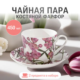 Чашка с блюдцем Борония, 0,45 л