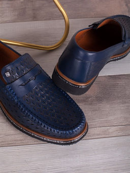 Слиперы мужские от производителя/ Лоферы/ Мокасины на все случие жизни 310-01-L1 Темно-синий - Piniolo фото 4