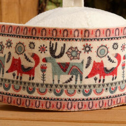 Шапка для бани Лисы, лоси, принт, фетр белый - Simaland фото 2