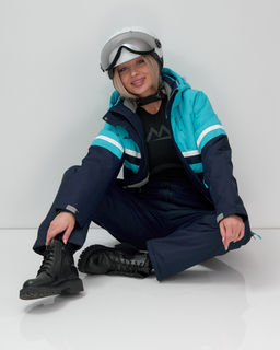 Горнолыжный костюм женский зимний бирюзового цвета 02808Br - Mtforce фото 11