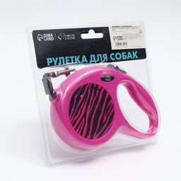 Рулетка Zebra 5 м, max = 25 кг, фуксия - Пушистое счастье фото 2