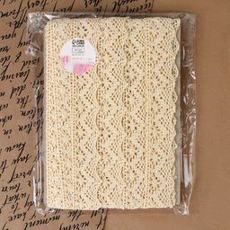 Кружево вязаное, 32 мм × 10 ± 1 м, цвет бежевый