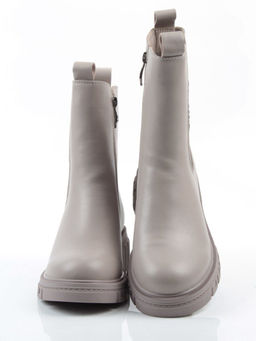 04-PAM370-3Z GRAY/BEIGE Ботинки зимние женские (натуральная кожа, 100% шерсть)