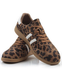 03-270-6PC LT. BROWN/LEOPARD Кеды женские (натуральная кожа) - Фабричный китай фото 16