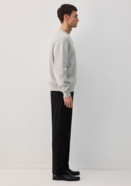 Bisiklet Yaka Oversize Gri Kazak - Mavi фото 6