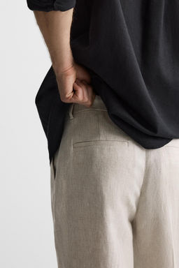 100% LINEN PLEATED TROUSERS - Zara фото 5