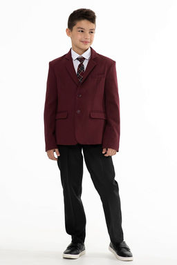 Бордовый школьный пиджак для мальчика Инфанта, модель 0509/1