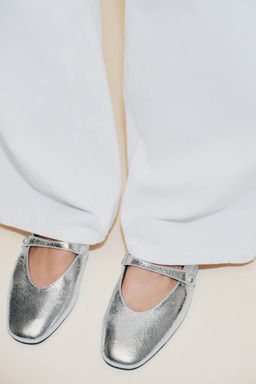 METALLIC EFFECT BALLERINAS - Zara фото 2